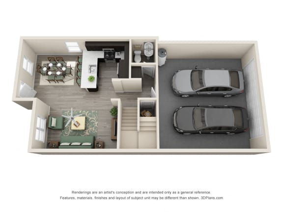 Luxury Townhouse Floorplan Unit 3B With Garage