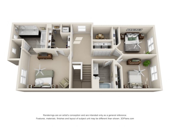 Townhome Floorplan Unit 3B 2nd Floor