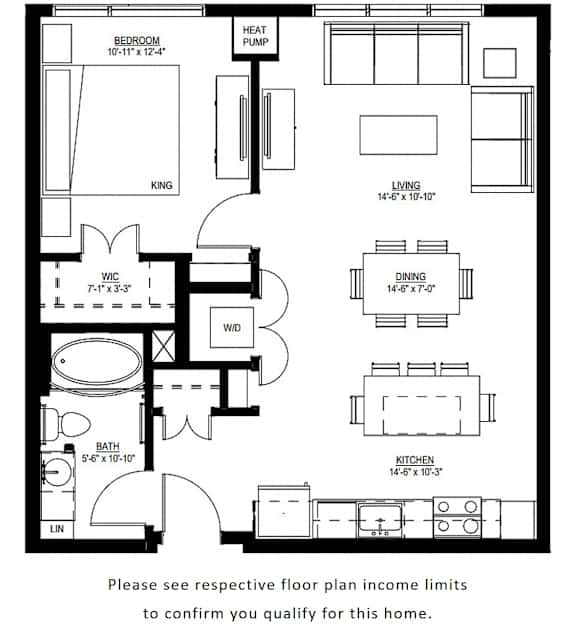 1500 Nicollet_1 Bedroom Floor Plan  at 1500 Nicollet, Minneapolis, MN, 55403