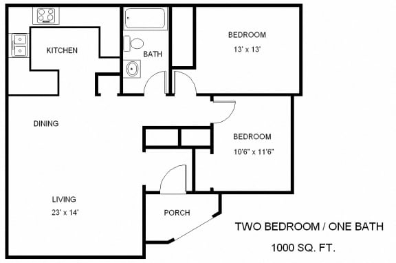 Dominium_Cottages of White Bear_2 Bedroom Floor Plan
