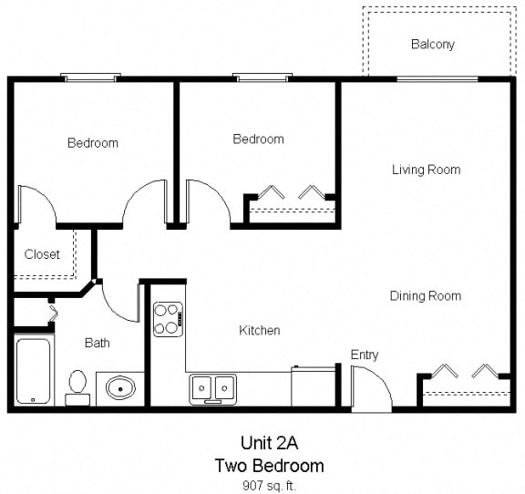 Dove Tree_2 Bedroom (A) Floor Plan