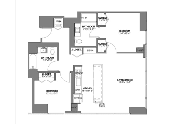 03B Floor Plan at 73 East Lake, Chicago, Illinois