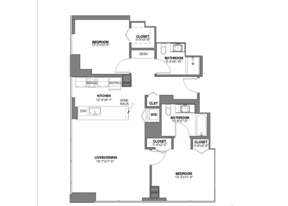 04B Floor Plan at 73 East Lake, Illinois