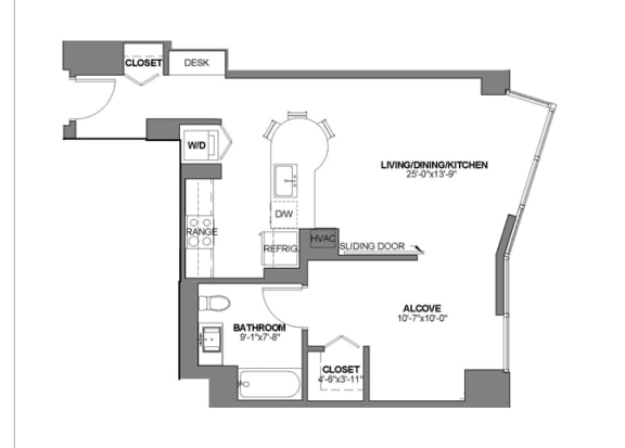 10aB Floor Plan at 73 East Lake, Chicago, 60601