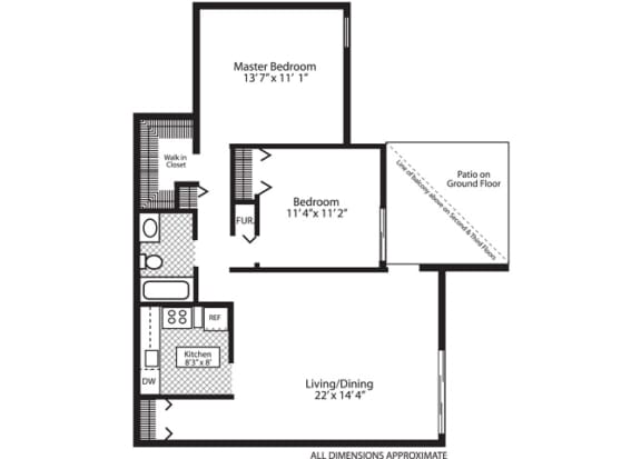 2  Bed   1  Bath   1,016 Sq. Ft. ELM at Williams Reserve, Palatine, Illinois