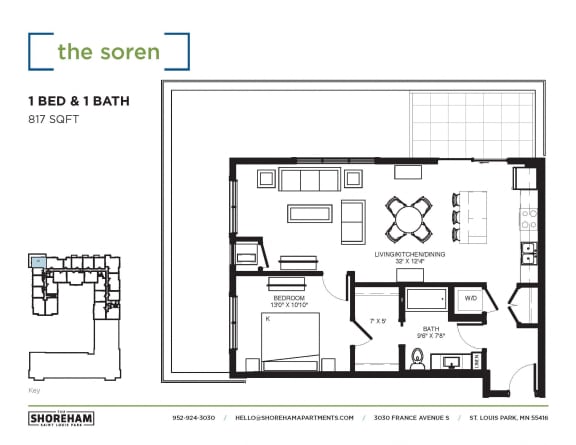 Floor plan at The Shoreham, St. Louis Park, 55416
