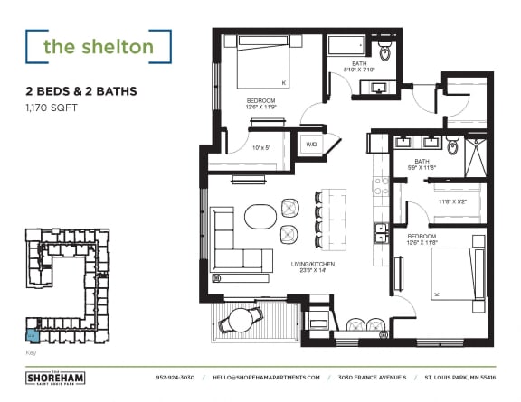 Floor Plan  Floor plan at The Shoreham, St. Louis Park, 55416