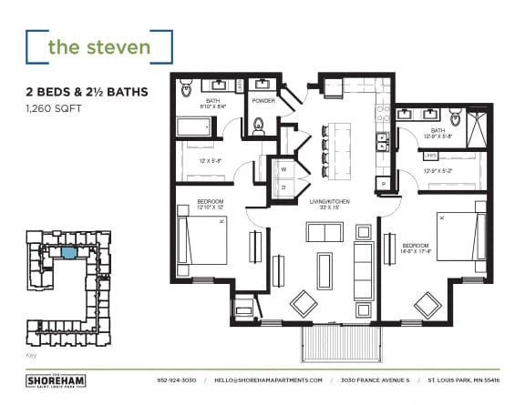 Floor Plan  Floor plan at The Shoreham, St. Louis Park, MN