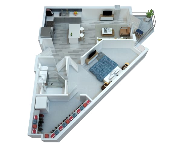 The Stewart One Bedroom Floor Plan - Bowie The Stewart One Bedroom Floor Plan - Bowie