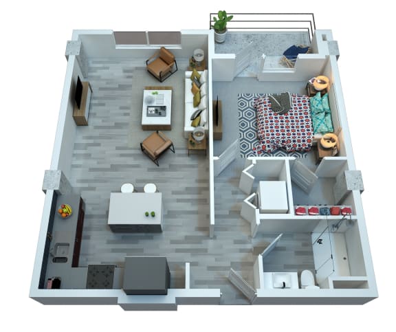 The Stewart One Bedroom Floor Plan - Costello The Stewart One Bedroom Floor Plan - Costello