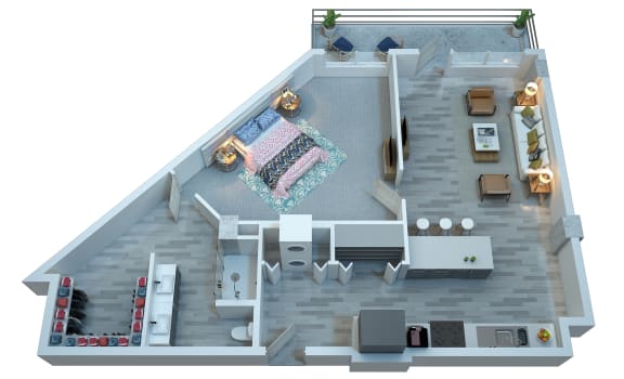 The Stewart One Bedroom Floor Plan - Harrison The Stewart One Bedroom Floor Plan - Harrison