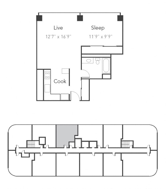 Park Michigan Studio Layout 07 Floor Plan