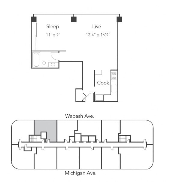 Park Michigan Studio Layout 09 Floor Plan