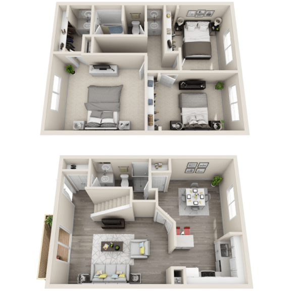 Floor plan Floor plan at Ocean Breeze Villas, Huntington Beach, CA