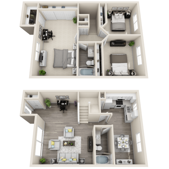 Floor plan Floor plan at Ocean Breeze Villas, Huntington Beach, California