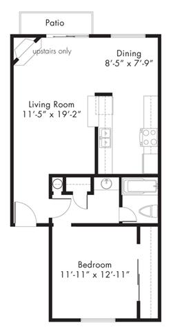 A2 - 1 bed 1 bath Floor Plan  at Aviare Place, Midland
