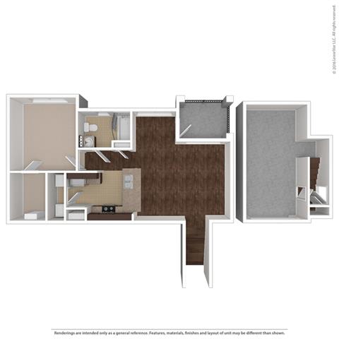 Blaze 1 Bed 1 Bath, 785 Square-Foot Floor Plan at Orion McCord Park, Little Elm, 75068