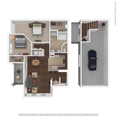 1177 Square-Foot Callisto Floor Plan at Orion McCord Park, Texas, 75068
