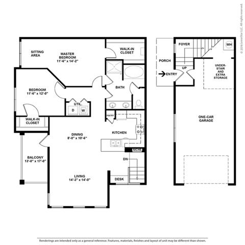 Callisto 2 Bedroom 2 Bathroom Floor Plan at Orion McCord Park, Little Elm, TX