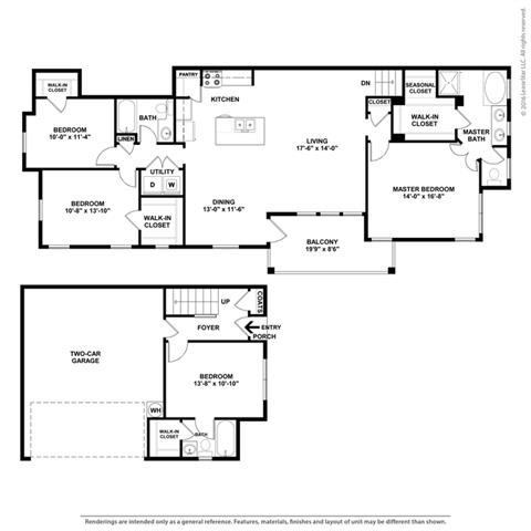 4 Bedroom 3 Bathroom Floor Plan at Orion McCord Park, Little Elm, 75068