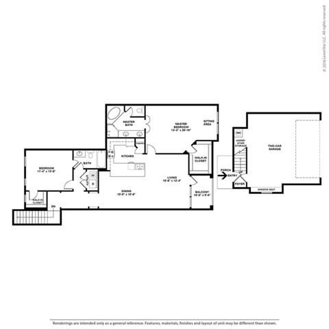 Kalinda 2 Bedroom 2 Bathroom Floor Plan at Orion McCord Park, Little Elm, TX, 75068