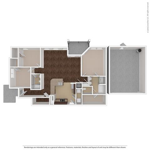 3 Bed 2 Bath, 1537 Square-Foot Floor Plan at Orion McCord Park, Little Elm, 75068