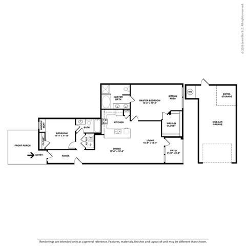 Nova 2 bedroom 2 bath Floor Plan at Orion McCord Park, Little Elm
