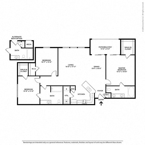 3 bedroom 2 bath Floor Plan at Orion McKinney, McKinney, Texas
