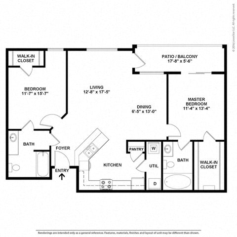 Nova 2 Bed 2 Bath Floor Plan at Orion Prosper, Prosper, TX, 75078