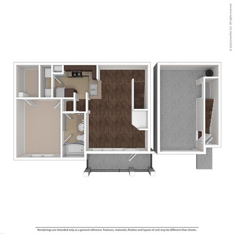 Cassini 1 Bed 1 Bath, 903 Square-Foot Floor Plan at Orion Prosper Lakes, Texas, 75078
