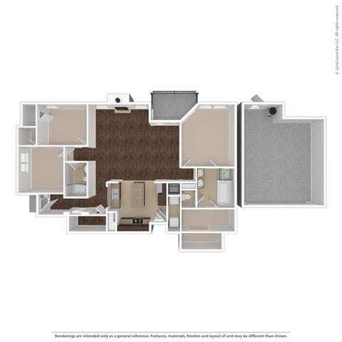 Lunar 3 Bed, 2 Bath, 1537 Square-Foot Floor Plan at Orion Prosper Lakes, Prosper, TX, 75078
