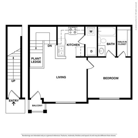 1 Bed 1 Bath Floor Plan at Orion Prosper Lakes, Prosper, 75078