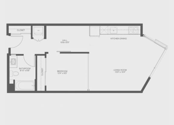 1 Bed 1 Bath Babbet Floor Plan 1 Bed 1 Bath Babbet Floor Plan at The Gantry, San Francisco, CA, 94107