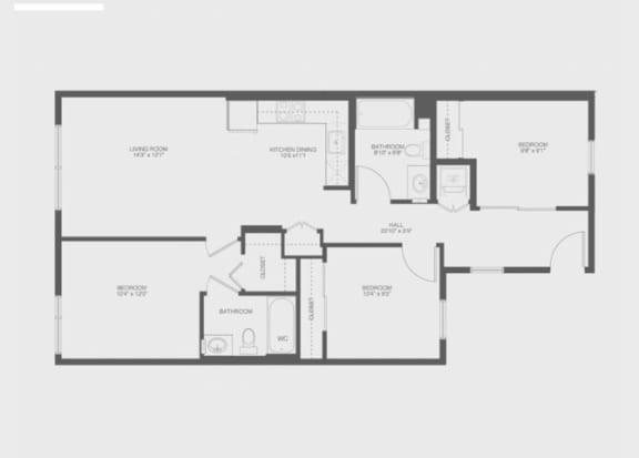 3 Bed 2 Bath Fidley Floor Plan 3 Bed 2 Bath Fidley Floor Plan at The Gantry, San Francisco, CA