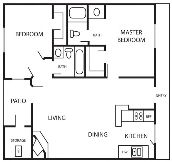 2 Bed 2 Bath Floor Plan at Stonebridge, Arizona
