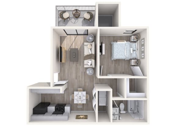 Floor Plan  1 Bed 1 Bath