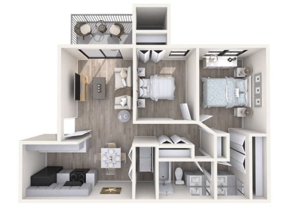 Floor Plan  2 Bed 1 Bath