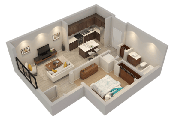 Floor Plan  Apartment Floor Plan at Confluence on 3rd Apartments