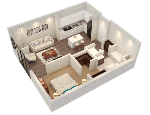 Floor Plan  Apartment Floor Plan at Confluence on 3rd Apartments
