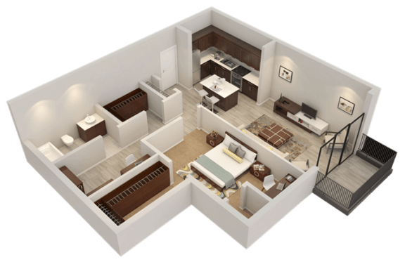 Apartment Floor Plan at Confluence on 3rd Apartments
