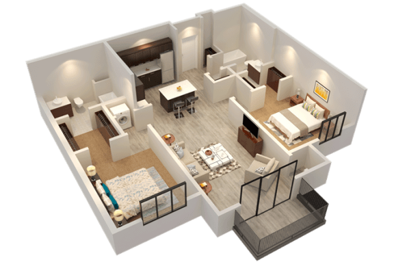 Apartment Floor Plan at Confluence on 3rd Apartments
