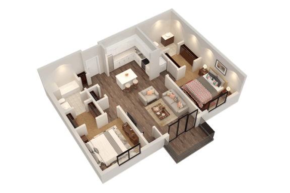 Apartment Floor Plan at Confluence on 3rd Apartments