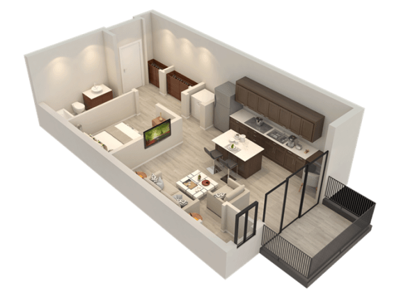 Apartment Floor Plan at Confluence on 3rd Apartments