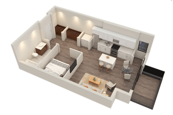 Apartment Floor Plan at Confluence on 3rd Apartments