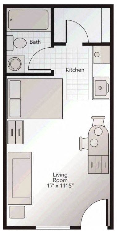 Studio 1 bath Floor Plan at Springburne at Polaris Apartments in Columbus, Ohio 43235