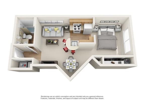 3d studio floor plan | Element Deer Valley Apartments Phoenix, Arizona