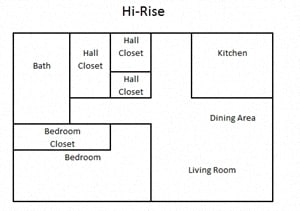 1 Bedroom hi-rise Apartment at Oakmound Apartments in Clarksburg, WV
