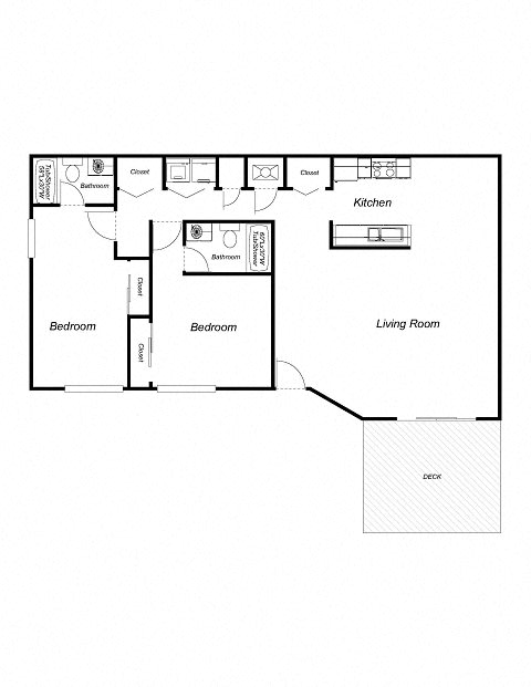 Floor Plan  1 Bedroom floor plan for Sierra Vista Apartments