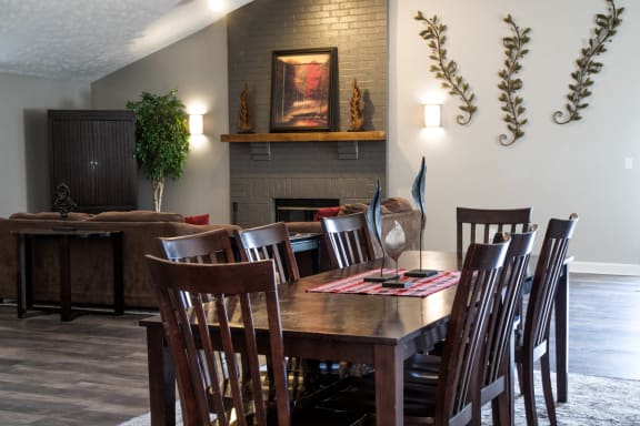 Clubroom Dining Space at Bradford Place Apartments, Lafayette, IN, 47909