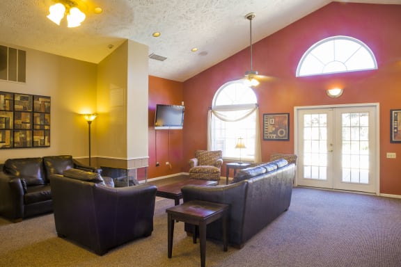 clubhouse community couches amenity at Northlake Farms Apartments, Gurnee